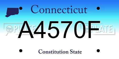 A4570F Connecticut License Plate