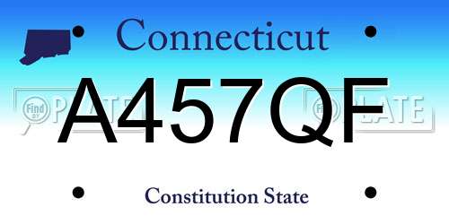 A457QF Connecticut License Plate