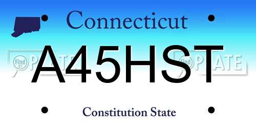 A45HST Connecticut License Plate