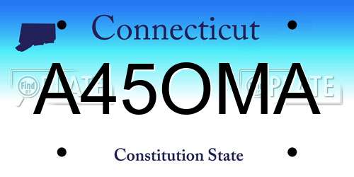 A45OMA Connecticut License Plate