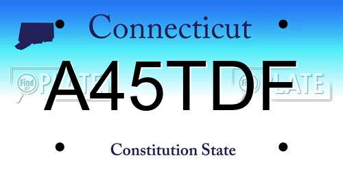 A45TDF Connecticut License Plate