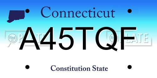 A45TQF Connecticut License Plate