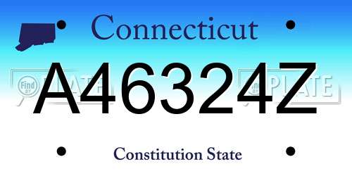 A46324Z Connecticut License Plate