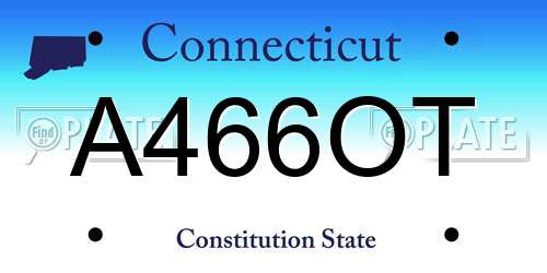 A466OT Connecticut License Plate