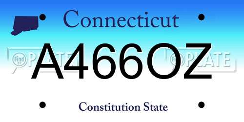 A466OZ Connecticut License Plate
