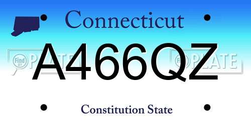 A466QZ Connecticut License Plate