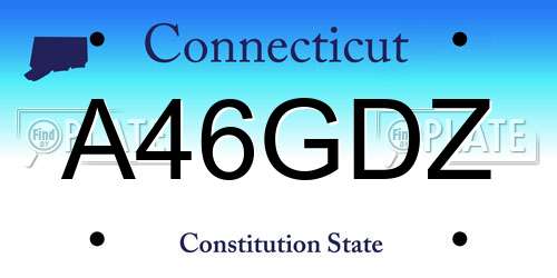 A46GDZ Connecticut License Plate