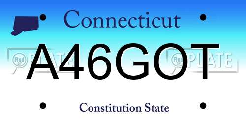 A46GOT Connecticut License Plate