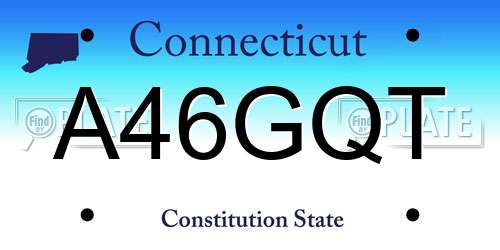 A46GQT Connecticut License Plate