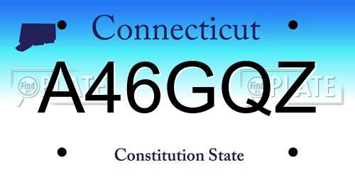 A46GQZ Connecticut License Plate