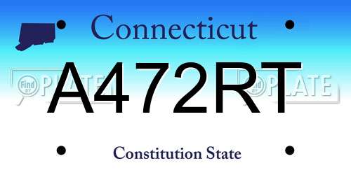 A472RT Connecticut License Plate