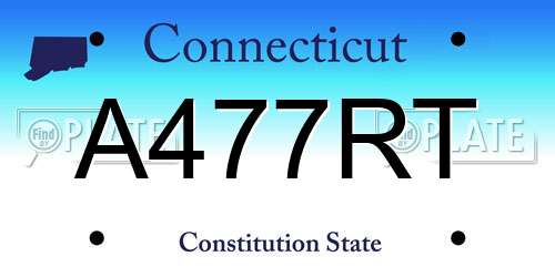 A477RT Connecticut License Plate