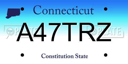 A47TRZ Connecticut License Plate