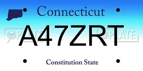 A47ZRT Connecticut License Plate