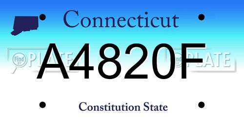 A4820F Connecticut License Plate