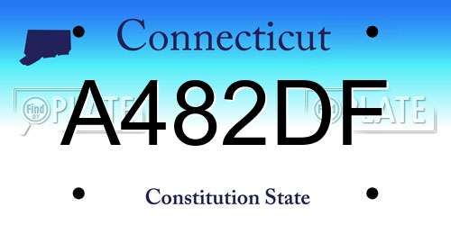 A482DF Connecticut License Plate