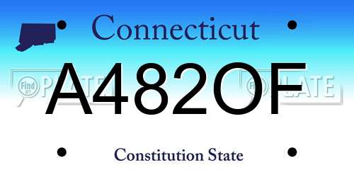 A482OF Connecticut License Plate