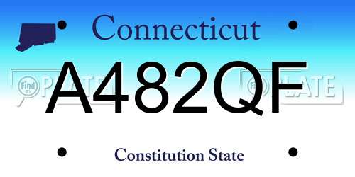 A482QF Connecticut License Plate