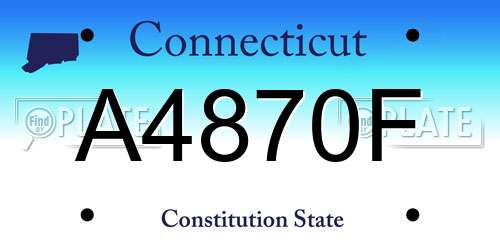 A4870F Connecticut License Plate