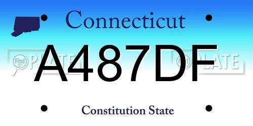 A487DF Connecticut License Plate
