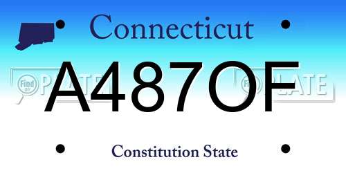 A487OF Connecticut License Plate