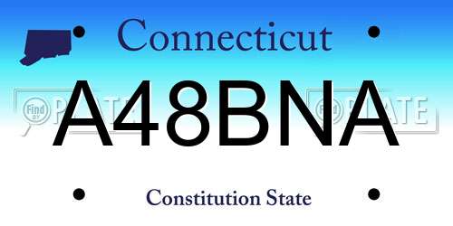 A48BNA Connecticut License Plate
