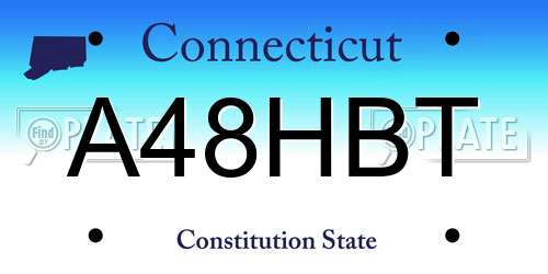 A48HBT Connecticut License Plate