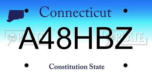 A48HBZ Connecticut License Plate