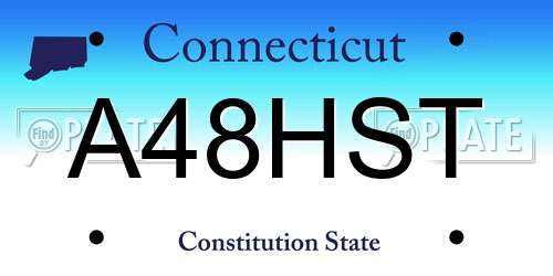 A48HST Connecticut License Plate