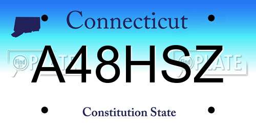 A48HSZ Connecticut License Plate
