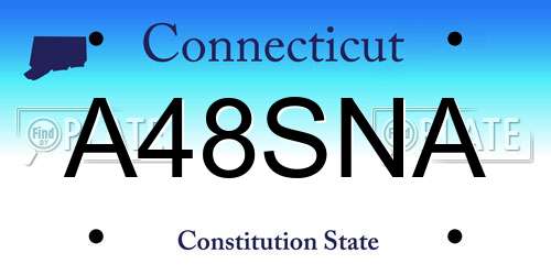 A48SNA Connecticut License Plate