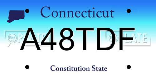 A48TDF Connecticut License Plate