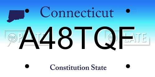A48TQF Connecticut License Plate