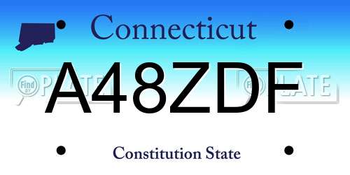 A48ZDF Connecticut License Plate