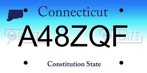 A48ZQF Connecticut License Plate