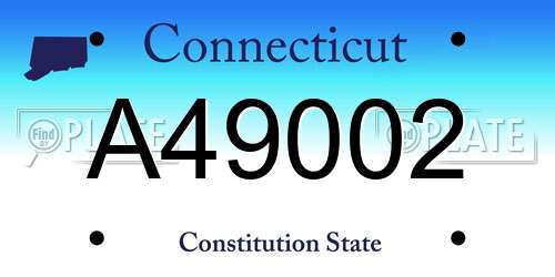 A49002 Connecticut License Plate