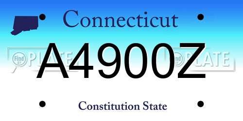 A4900Z Connecticut License Plate