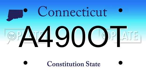 A490OT Connecticut License Plate