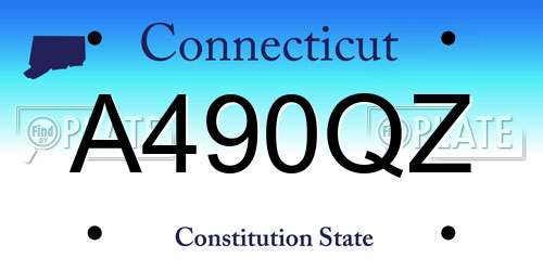 A490QZ Connecticut License Plate