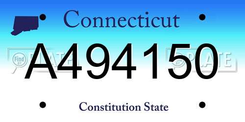 A494150 Connecticut License Plate