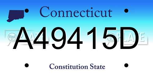 A49415D Connecticut License Plate