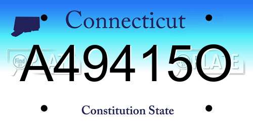 A49415O Connecticut License Plate