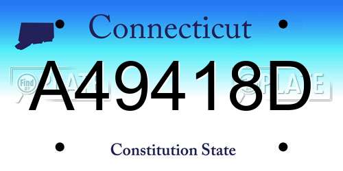A49418D Connecticut License Plate
