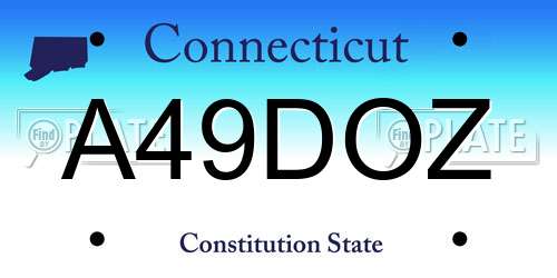 A49DOZ Connecticut License Plate