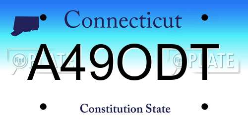 A49ODT Connecticut License Plate