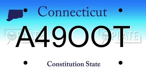A49OOT Connecticut License Plate