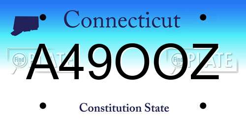 A49OOZ Connecticut License Plate