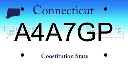 A4A7GP Connecticut License Plate