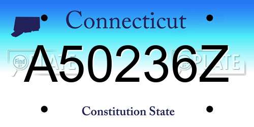A50236Z Connecticut License Plate