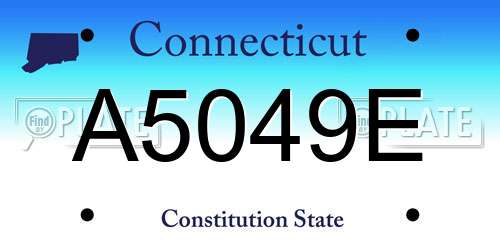 A5049E Connecticut License Plate